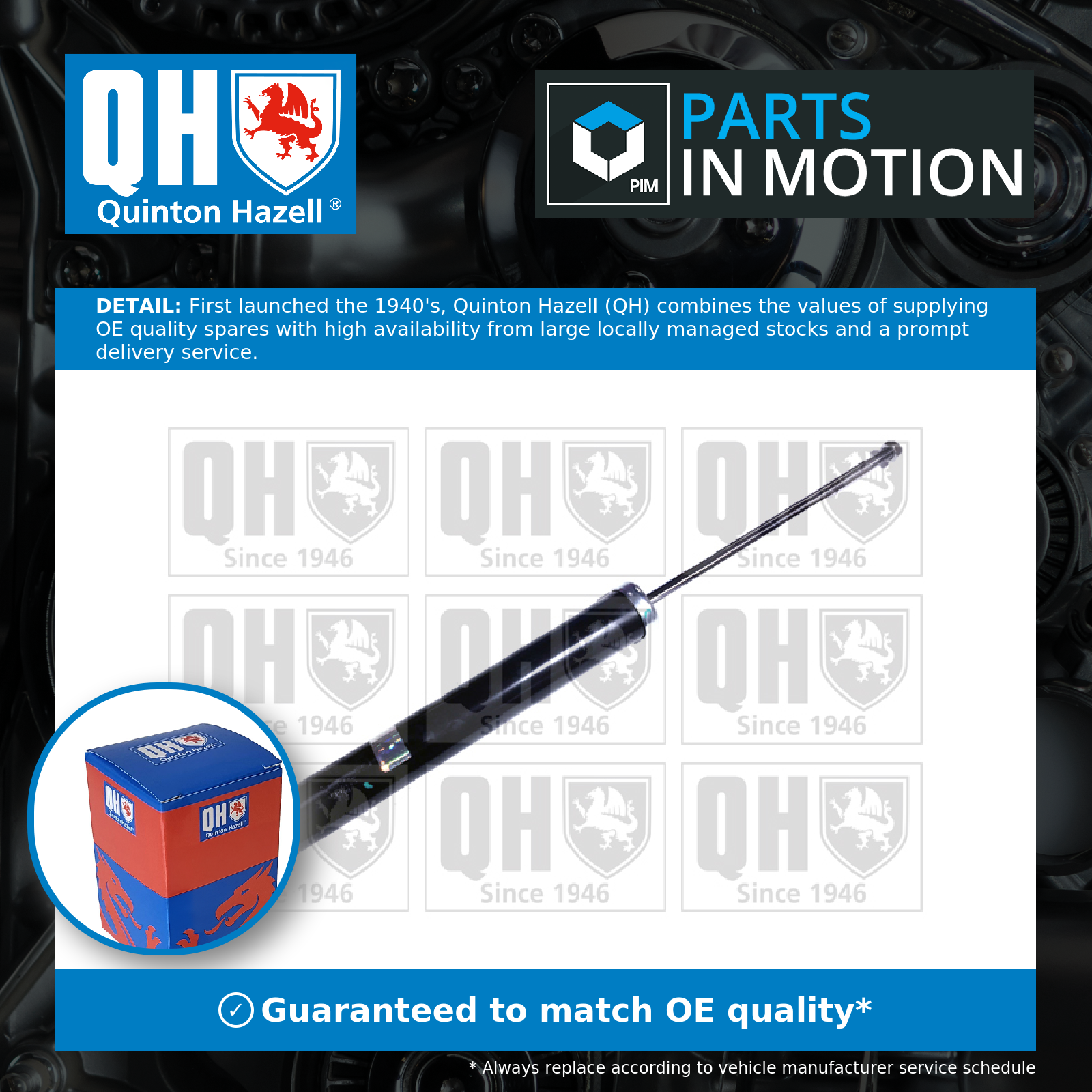 Quinton Hazell 2x Shock Absorbers (Pair) Rear QAG181163 [PM1478217]