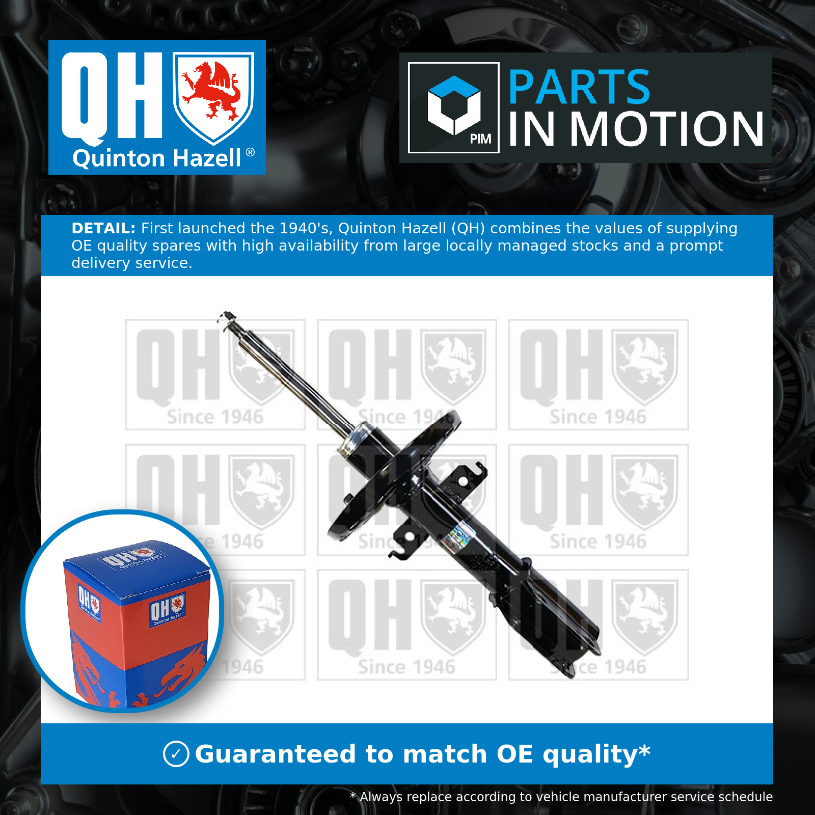 Quinton Hazell 2x Shock Absorbers (Pair) Front QAG181086 [PM1478187]