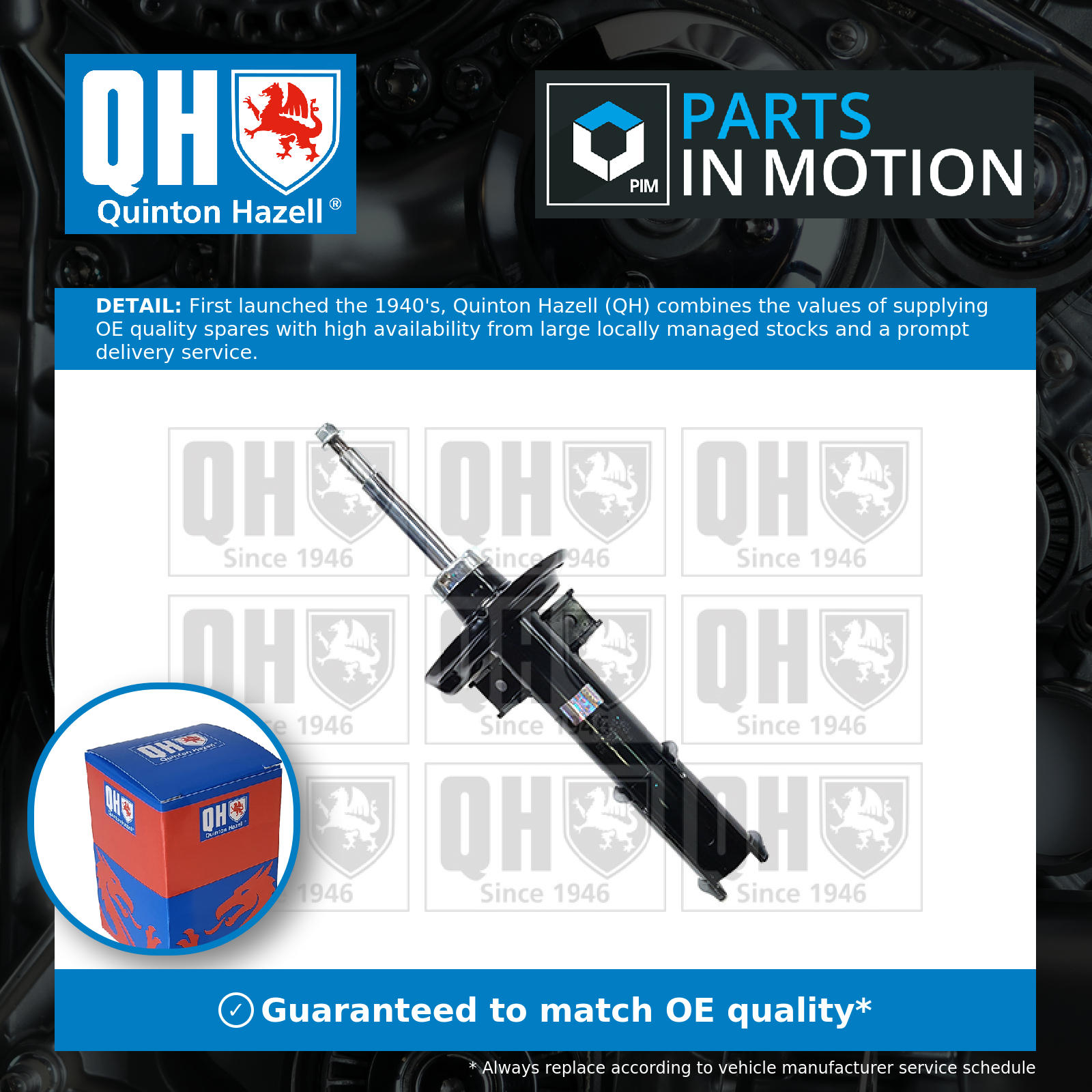 Quinton Hazell 2x Shock Absorbers (Pair) Front QAG181043 [PM1478158]