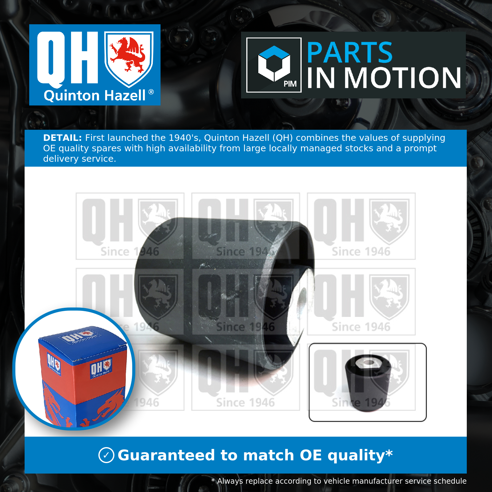 Quinton Hazell Wishbone / Control / Trailing Arm Bush Front Upper EMS8624 [PM1476046]