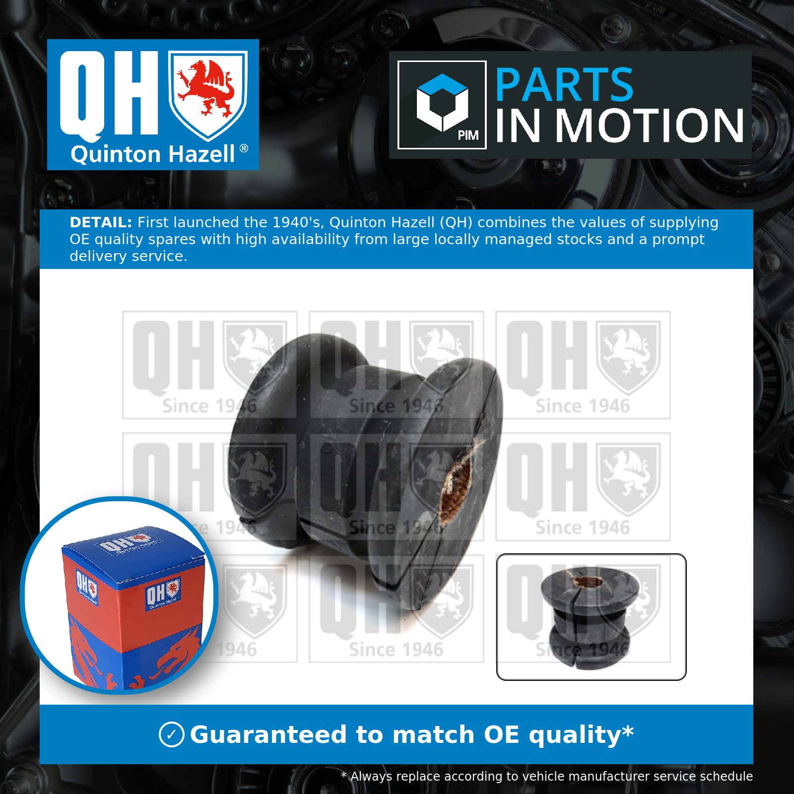 Quinton Hazell Anti Roll Bar Bush Rear EMB7393 [PM1475507]