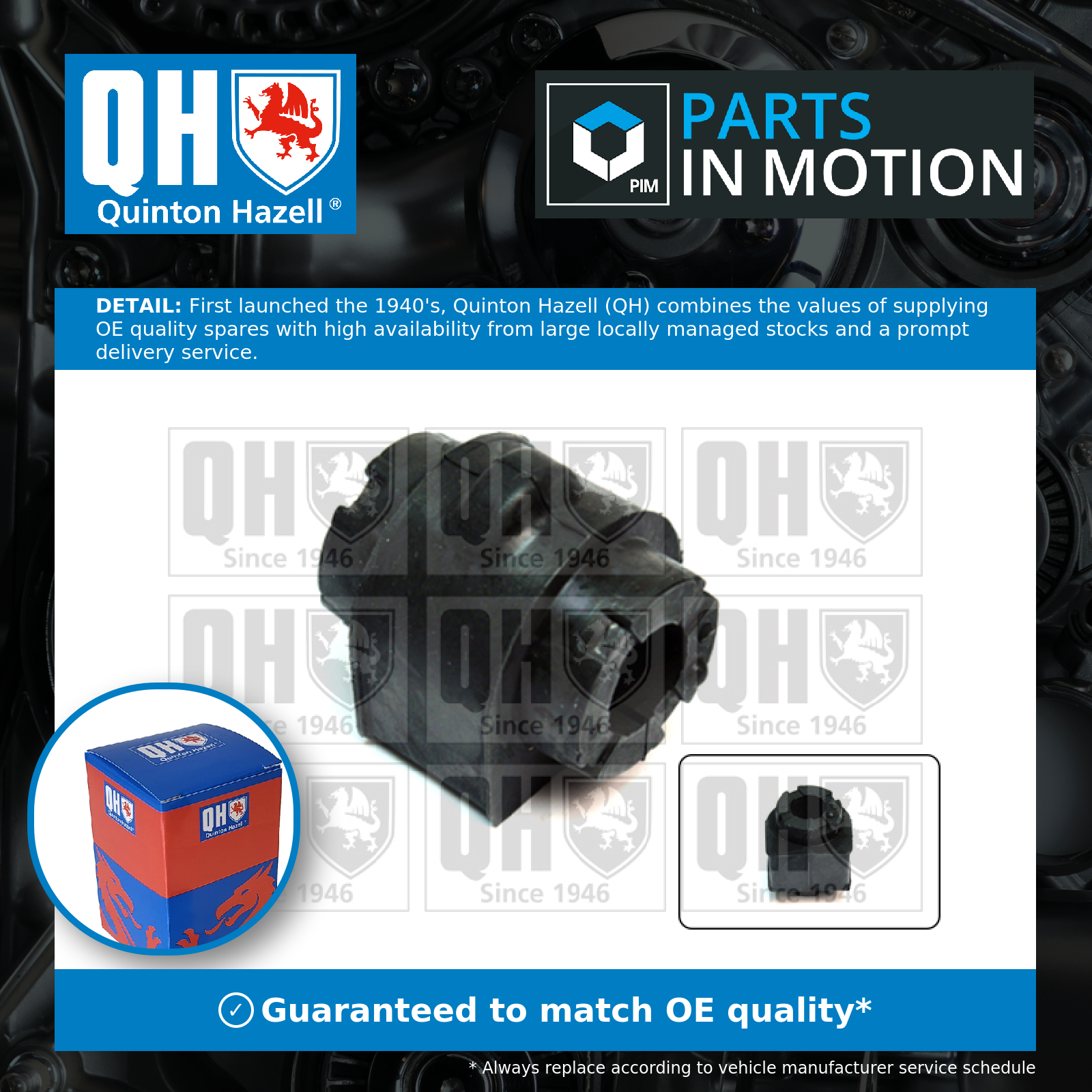 Quinton Hazell Anti Roll Bar Bush Rear EMB7308 [PM1475423]