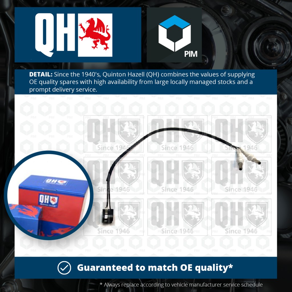 Quinton Hazell Brake Pad Wear Indicator Sensor Front BWI1272 [PM1473674]