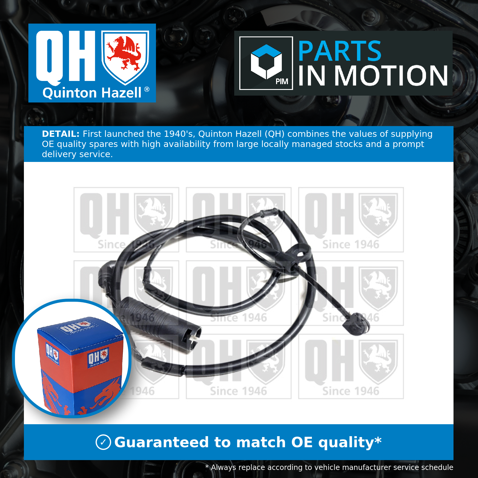 Quinton Hazell Brake Pad Wear Indicator Sensor Rear BWI1218 [PM1473620]