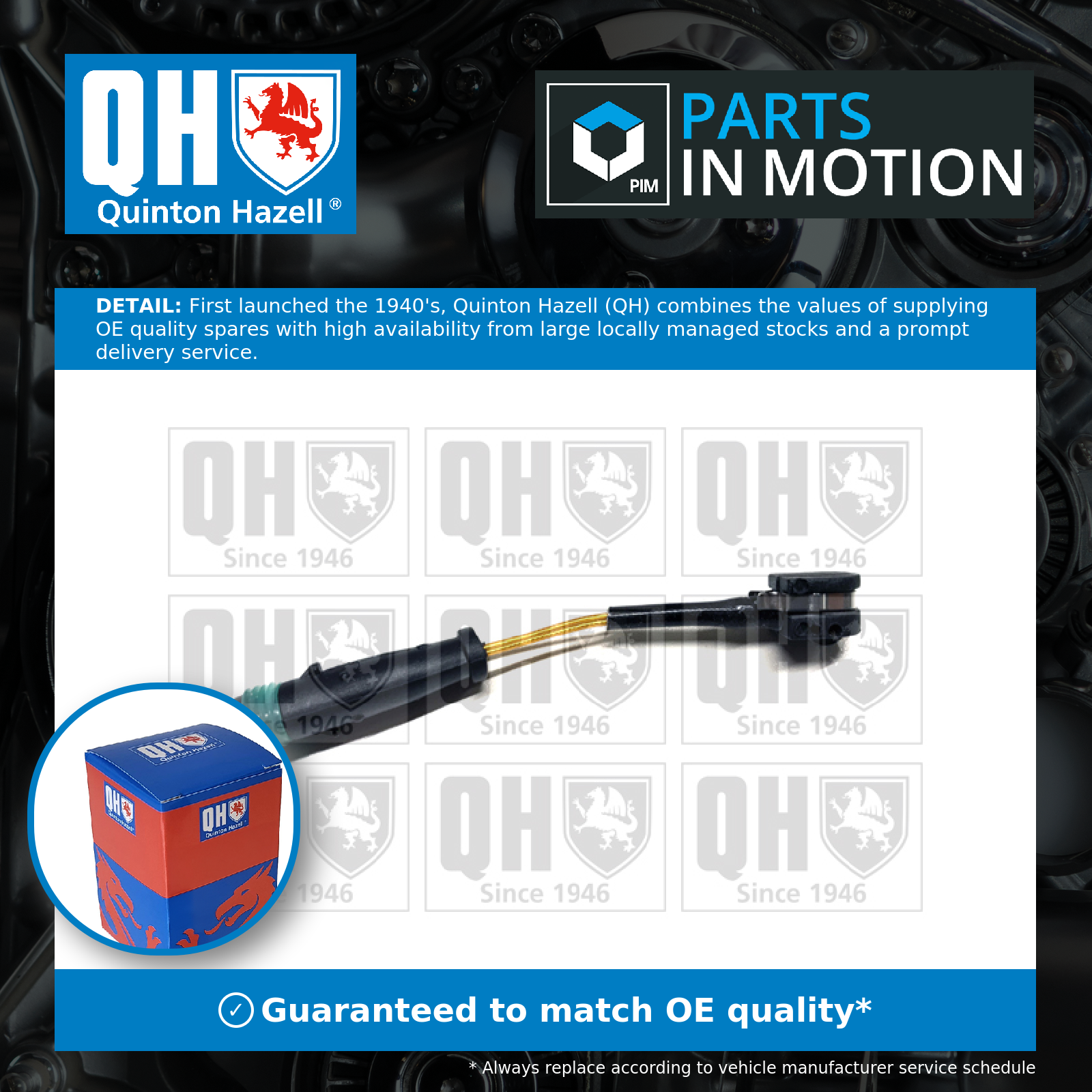 Quinton Hazell Brake Pad Wear Indicator Sensor Rear BWI1211 [PM1473613]