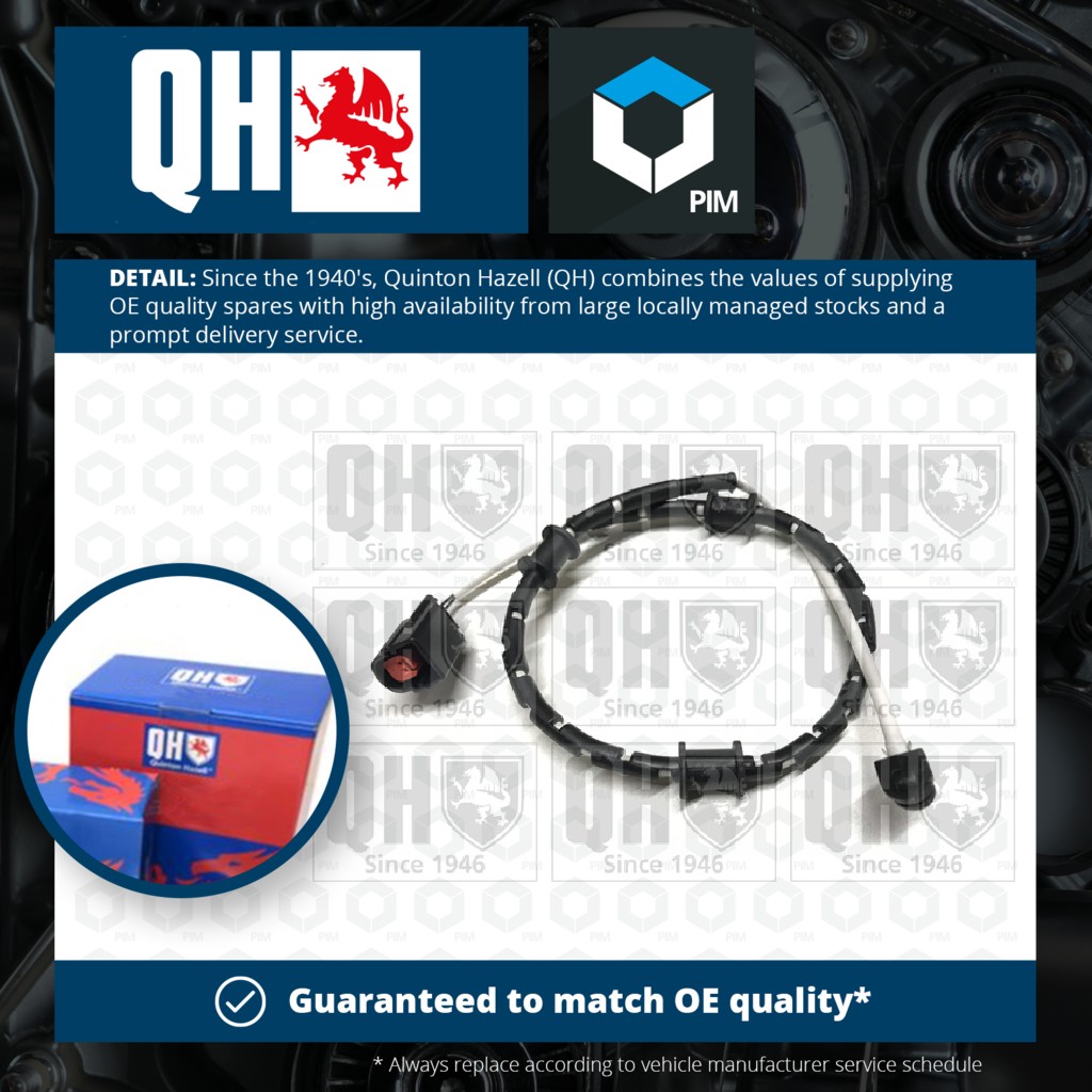 Quinton Hazell Brake Pad Wear Indicator Sensor Front BWI1203 [PM1473605]
