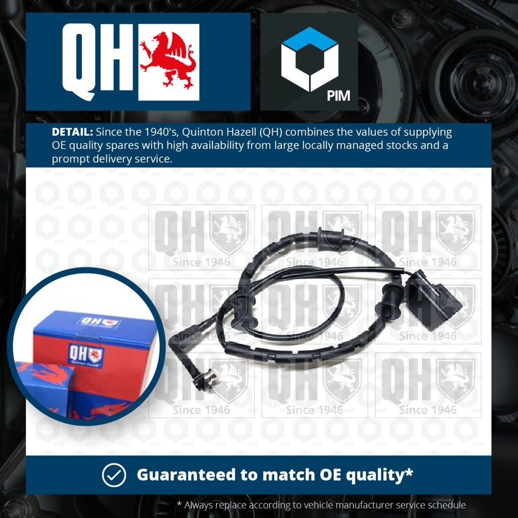 Quinton Hazell Brake Pad Wear Indicator Sensor Rear BWI1201 [PM1473603]
