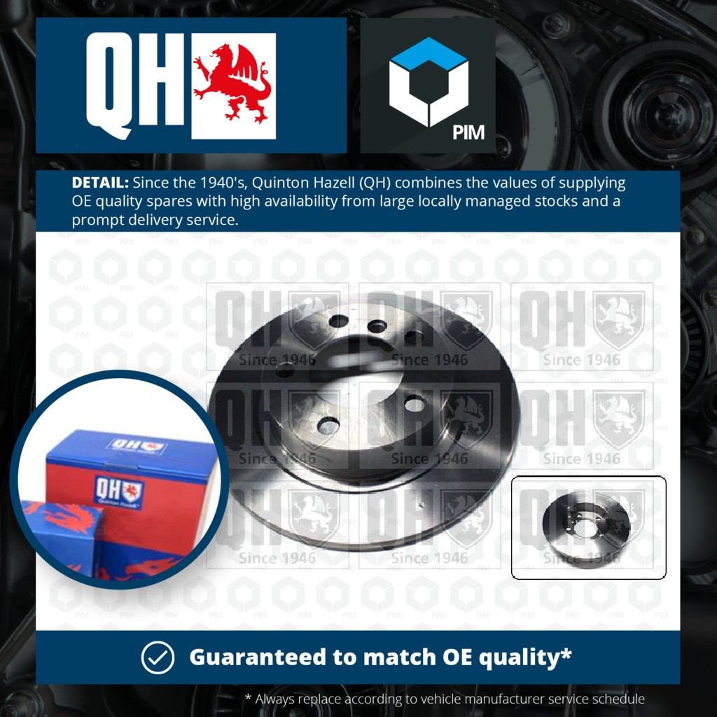 Quinton Hazell 2x Brake Discs Pair Solid Rear BDC6063 [PM1470966]
