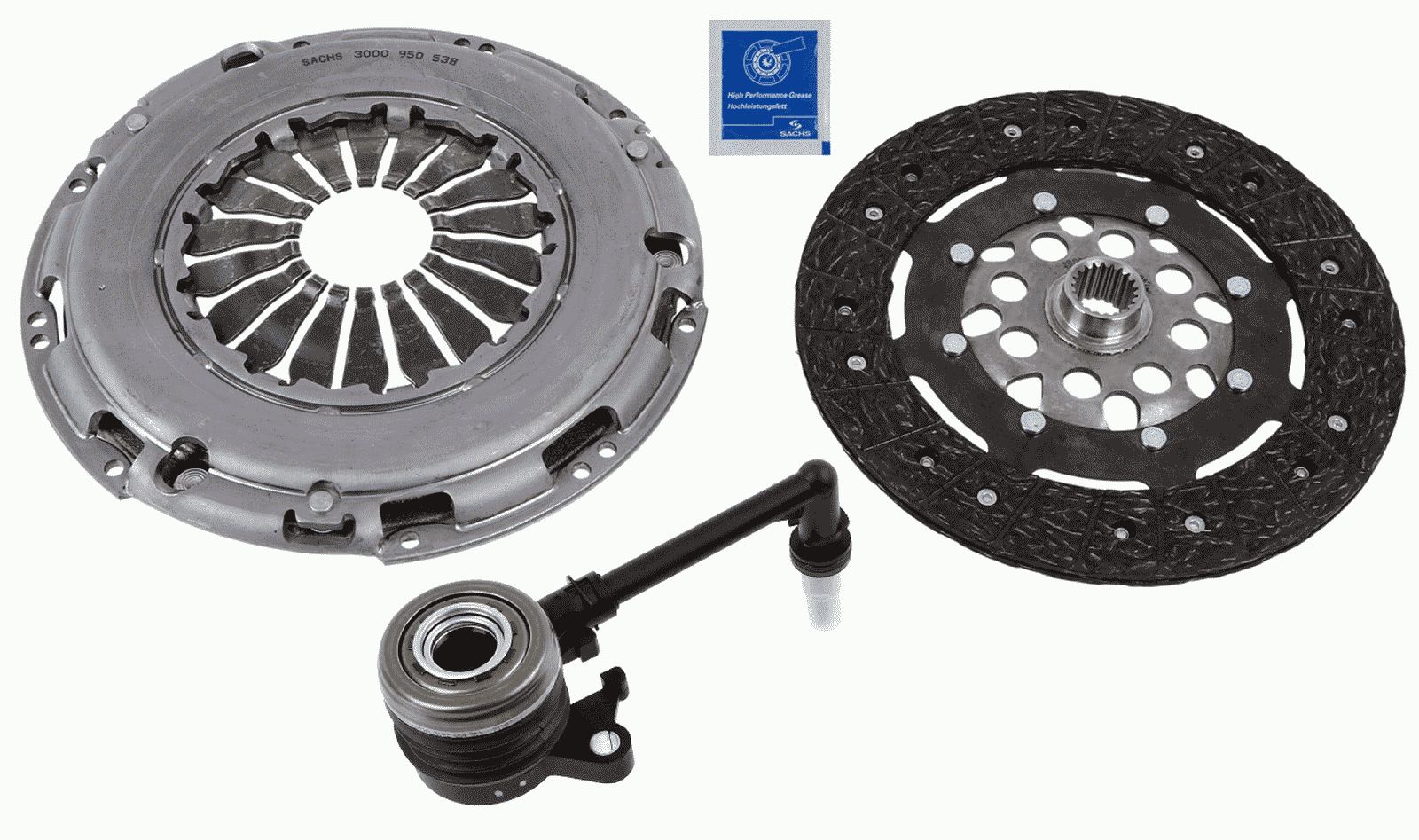 Sachs Clutch Kit 3pc (Cover+Plate+CSC) 3000990490 [PM1448609]
