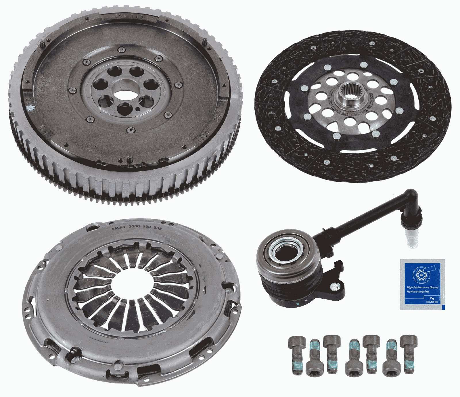 Sachs Dual Mass Flywheel DMF Kit with Clutch and CSC 2290601143 [PM1446671]