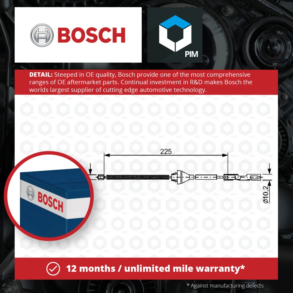 Bosch Handbrake Cable 1987482705 [PM1336538]