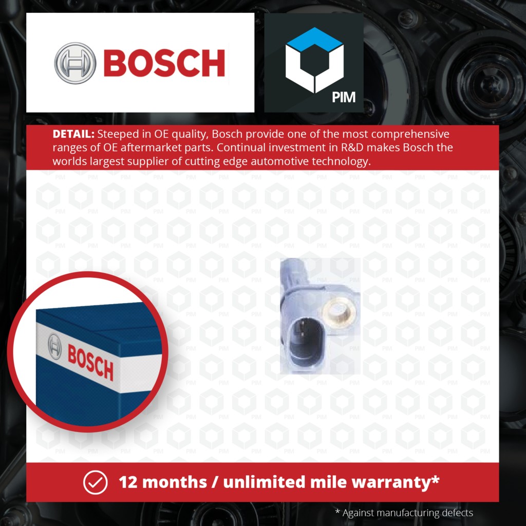 Bosch ABS Sensor Rear 0986594606 [PM1287140]