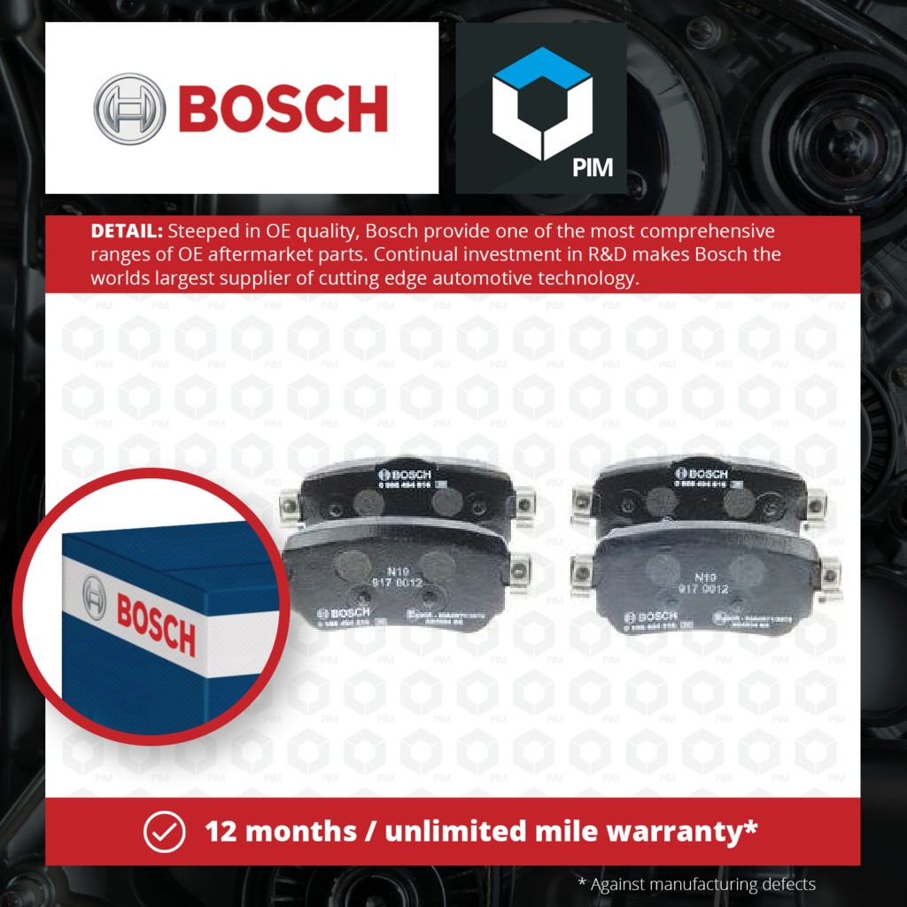 Bosch Brake Pads Set Rear 0986494816 [PM1286265]