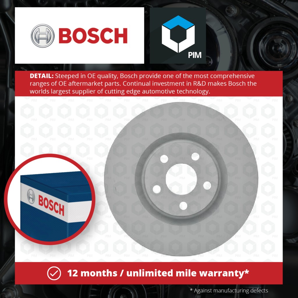 Bosch 2x Brake Discs Pair Vented 0986479D48 [PM1285057]