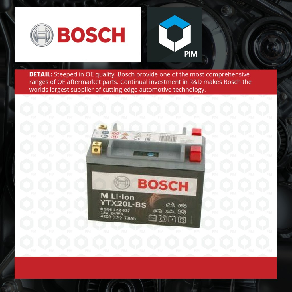 Motorcycle Battery 0986122637 Bosch LTX20LBSQ LI-ion 7Ah 420 CCA