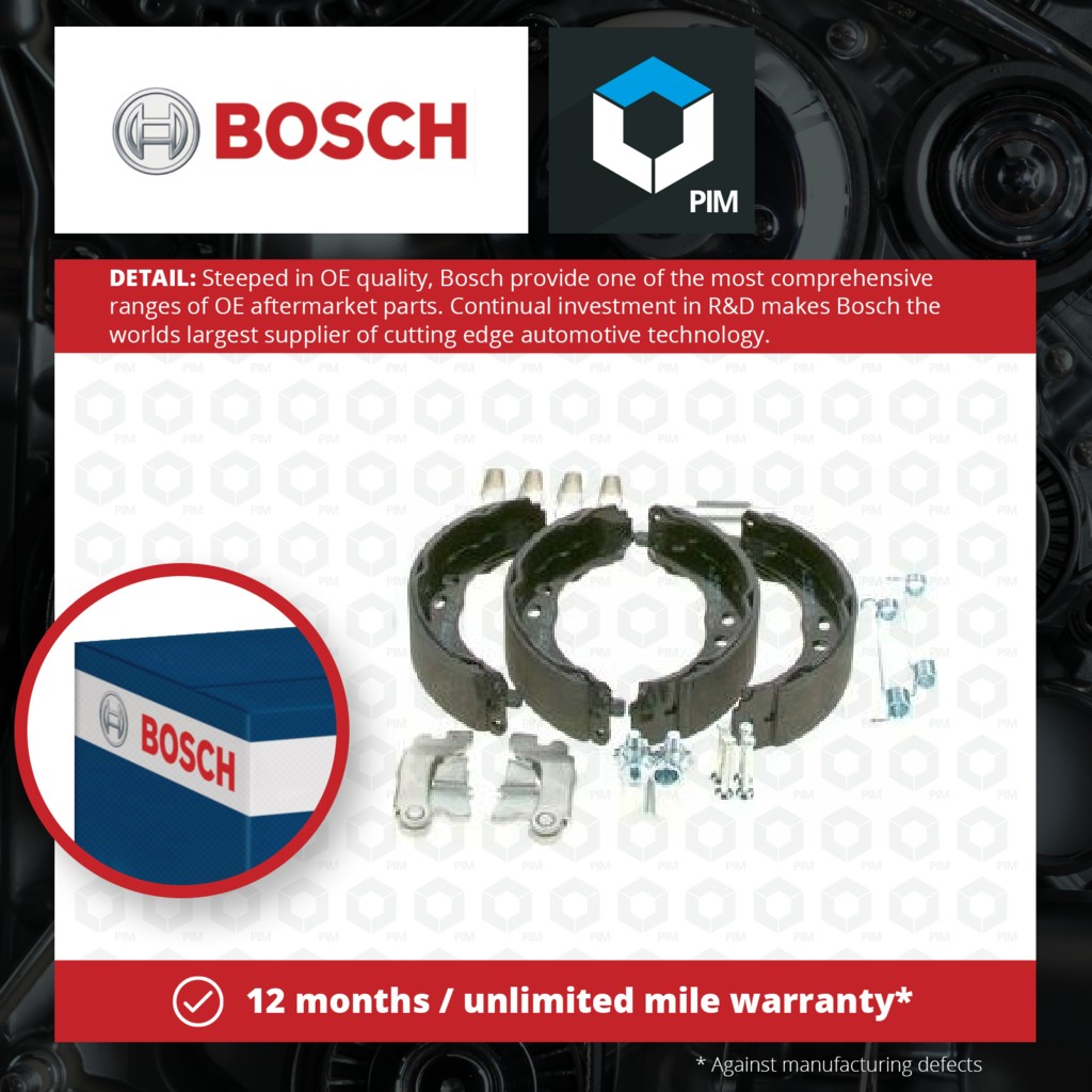 Bosch Handbrake Shoes Set 0204113822 [PM1256839]