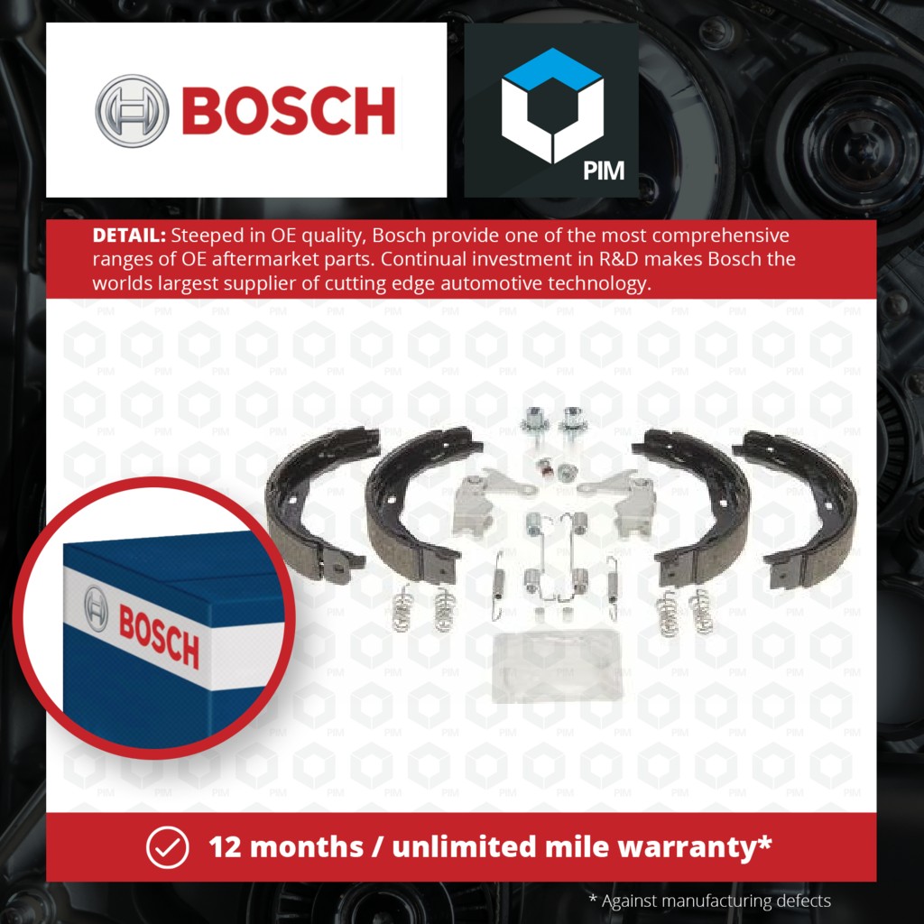 Bosch Handbrake Shoes Set 0204113816 [PM1256833]