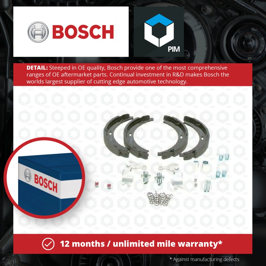 Bosch Handbrake Shoes Set 0204113812 [PM1256829]