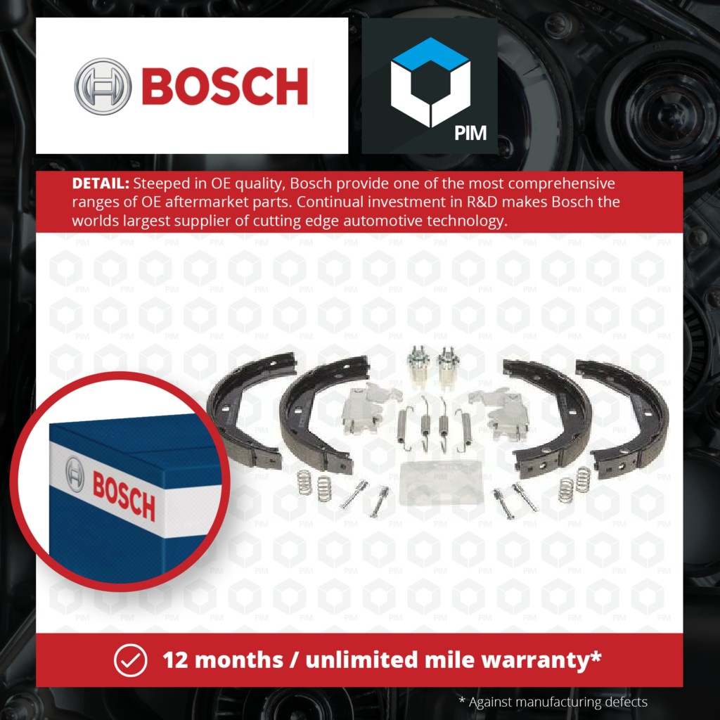 Bosch Handbrake Shoes Set 0204113806 [PM1256823]