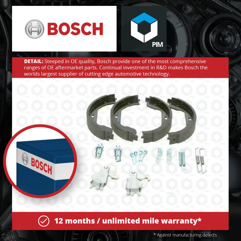 Bosch Handbrake Shoes Set 0204113805 [PM1256822]