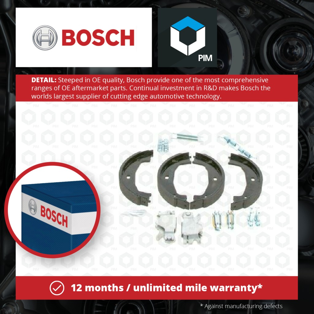 Bosch Handbrake Shoes Set 0204113803 [PM1256820]