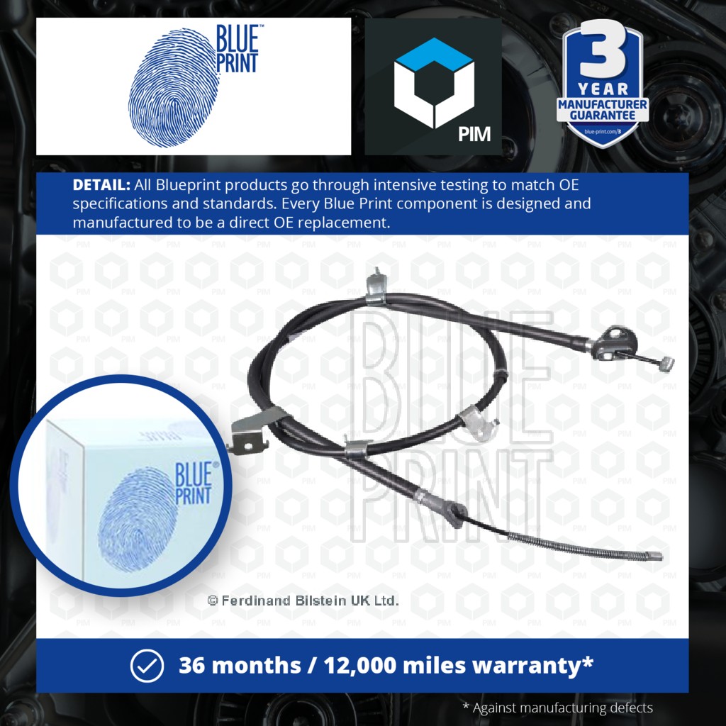 Blue Print Handbrake Cable Rear Right ADT346383 [PM1208391]