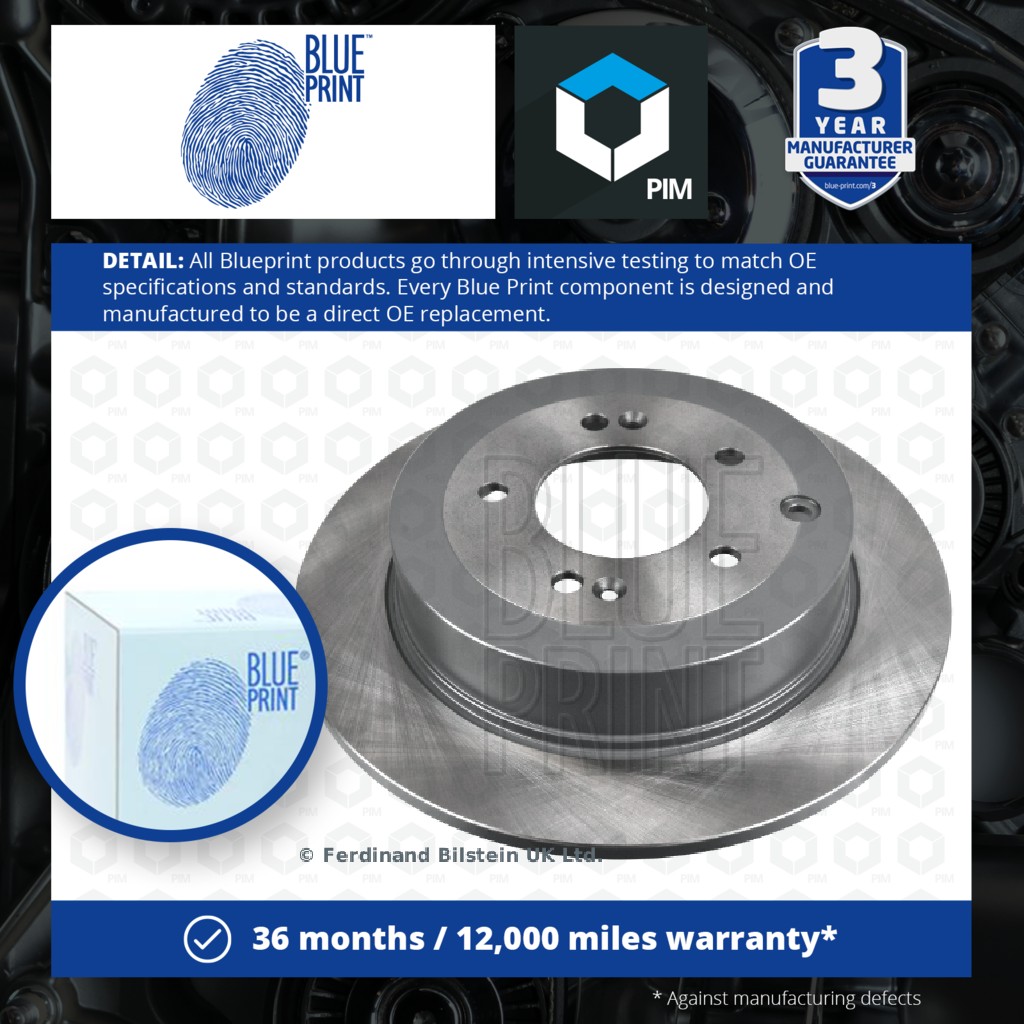 Blue Print 2x Brake Discs Pair Solid Rear ADG043223 [PM1208077]