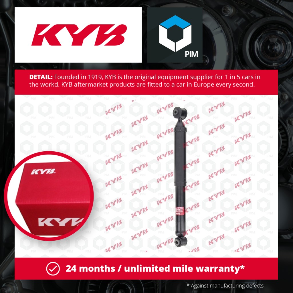 KYB 2x Shock Absorbers (Pair) Rear 3438001 [PM1207098]