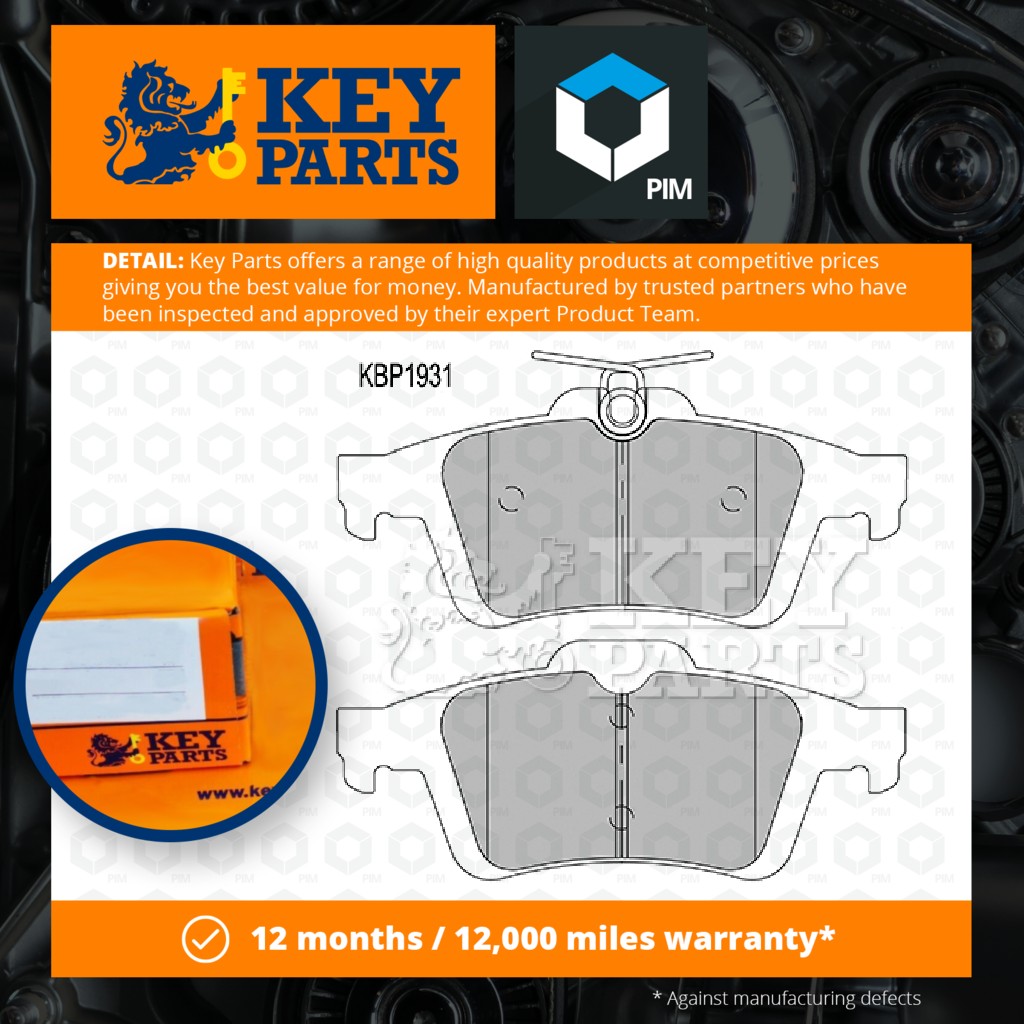 Key Parts Brake Pads Set Rear KBP1931 [PM1189953]