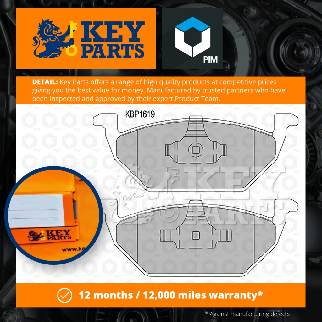Key Parts Brake Pads Set Front KBP1619 [PM1189815]