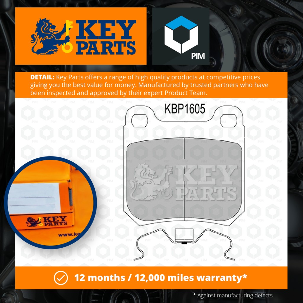 Key Parts Brake Pads Set Rear KBP1605 [PM1189808]