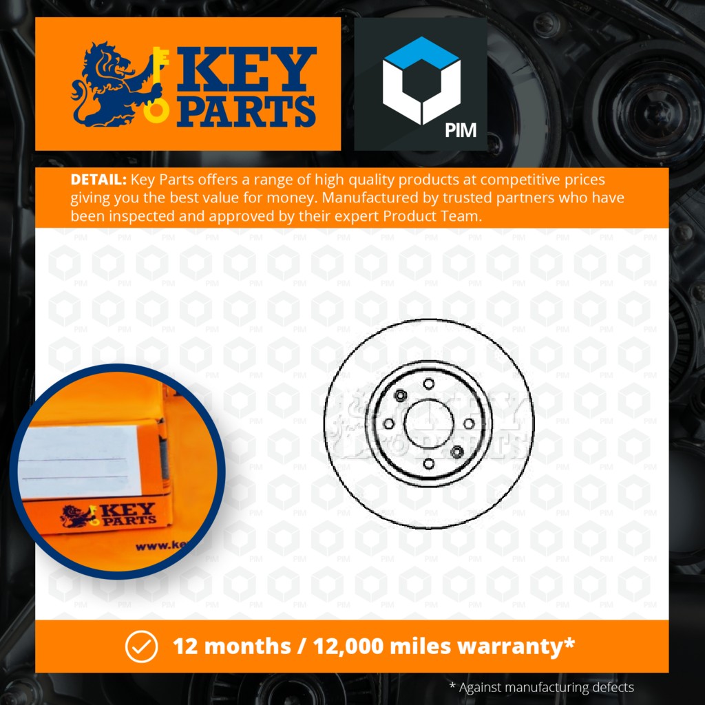 Key Parts 2x Brake Discs Pair Vented Front KBD5100 [PM1189654]