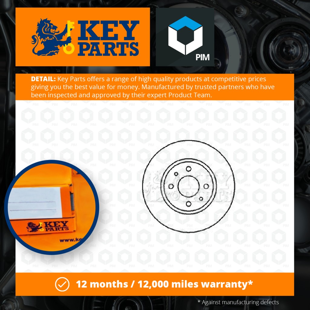 Key Parts 2x Brake Discs Pair Vented Front KBD5086 [PM1189652]