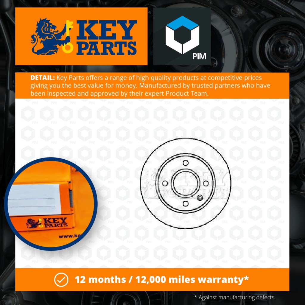 Key Parts 2x Brake Discs Pair Vented Front KBD4025 [PM1189471]