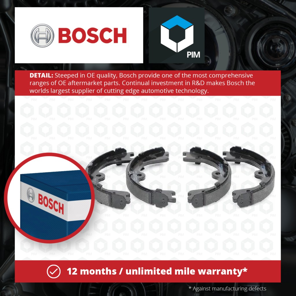 Bosch Handbrake Shoes Set 0986487930 [PM1116037]