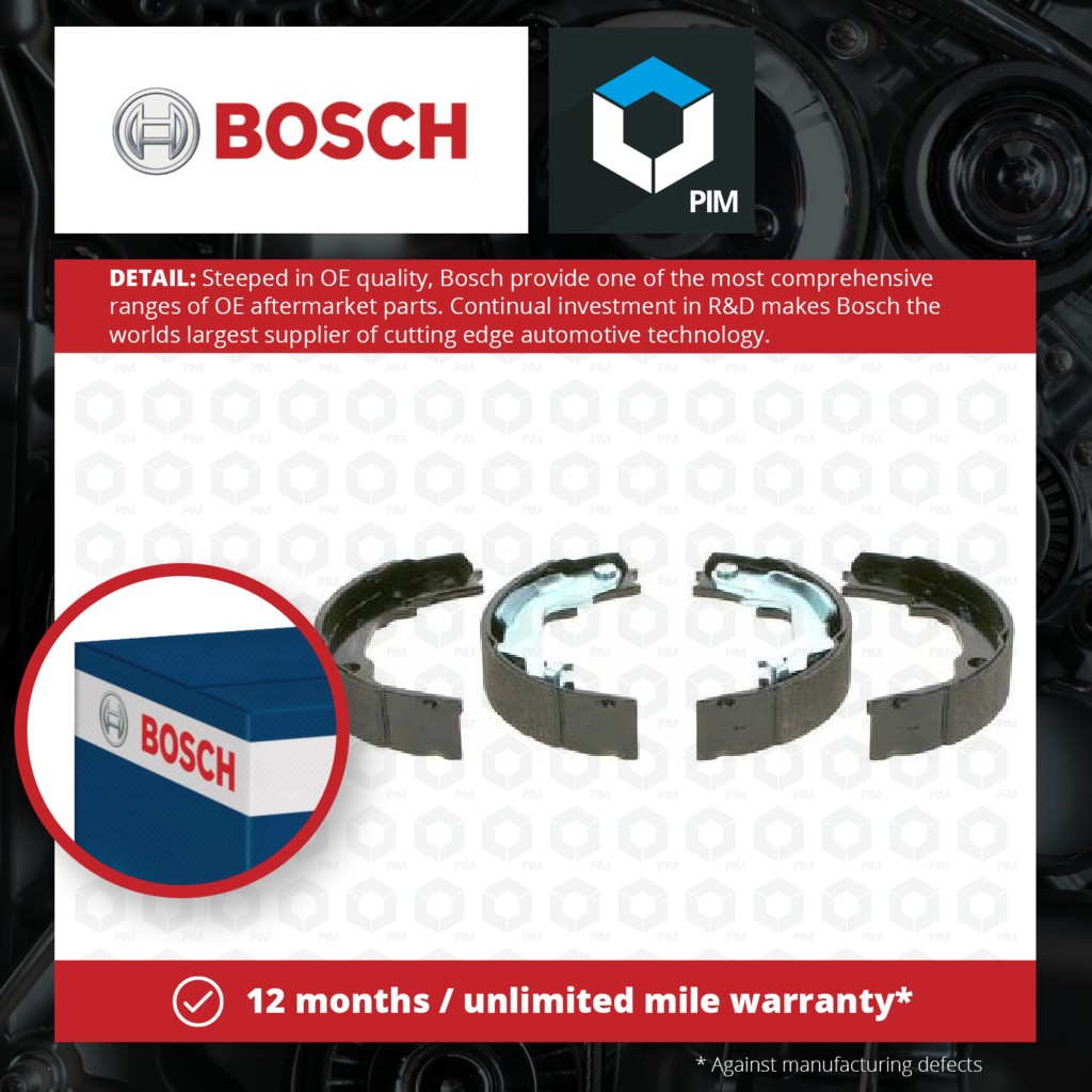 Bosch Handbrake Shoes Set 0986487768 [PM1115984]