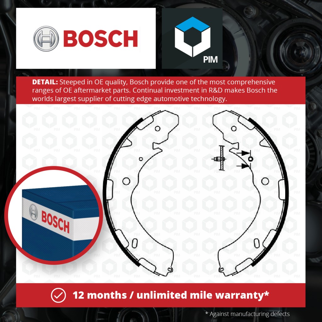Bosch Brake Shoes Set 0986487758 [PM1115975]