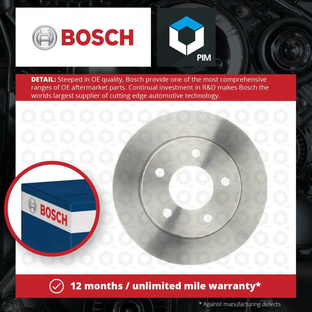 Bosch 2x Brake Discs Pair Solid Rear 0986479S50 [PM1115413]