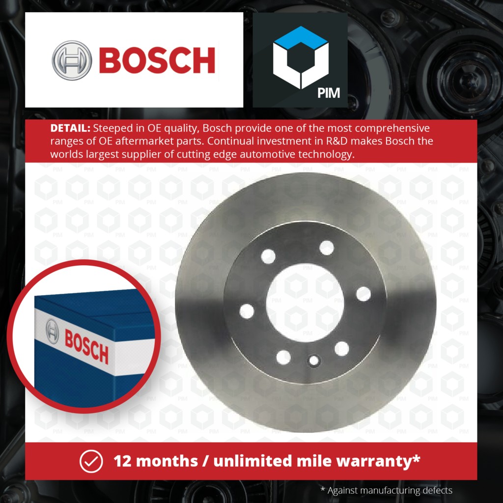 Bosch 2x Brake Discs Pair Vented Front 0986479R78 [PM1115349]