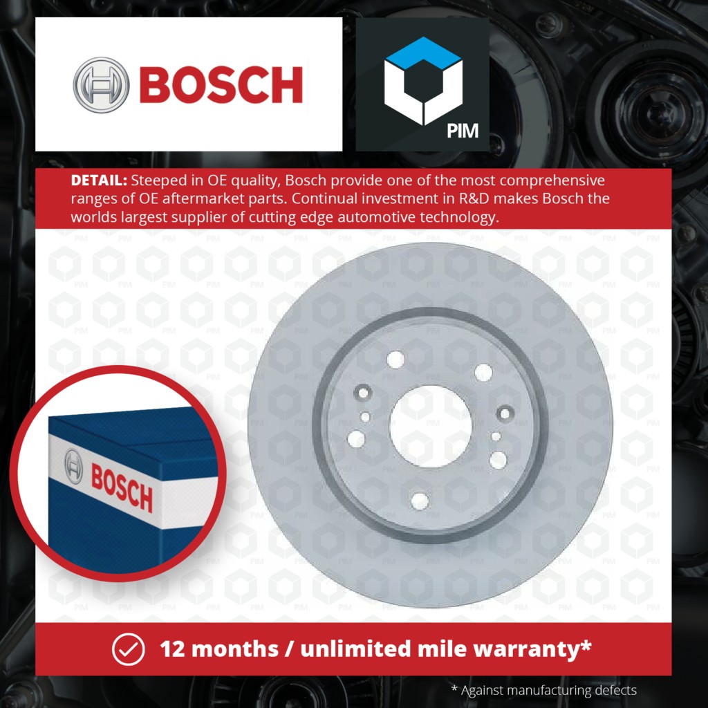 Bosch 2x Brake Discs Pair Vented Front 0986479C40 [PM1115202]