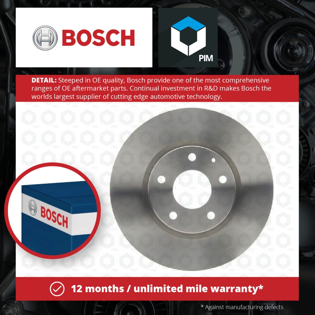 Bosch 2x Brake Discs Pair Vented Front 0986479B15 [PM1115083]