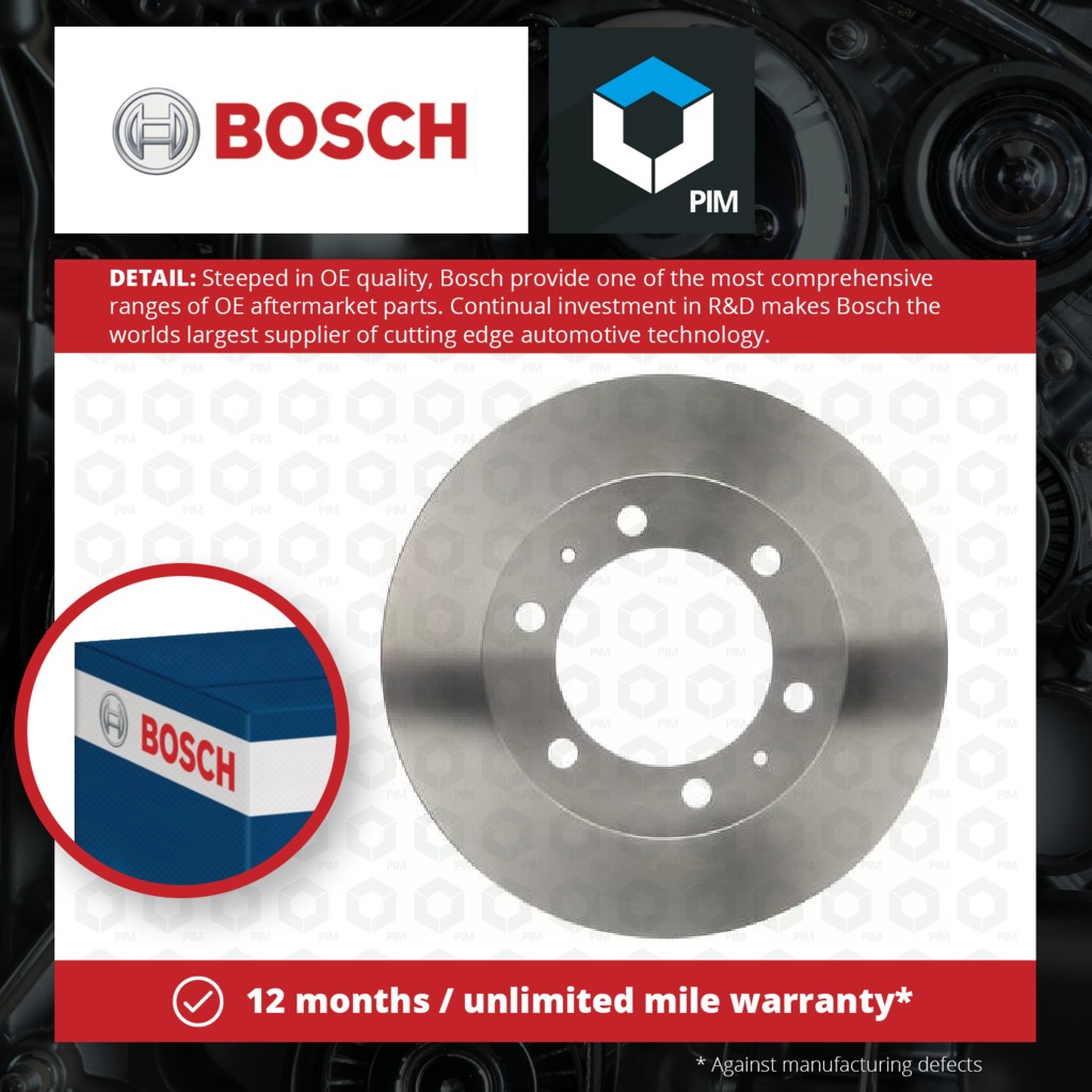 Bosch 2x Brake Discs Pair Vented Front 0986479A96 [PM1115072]
