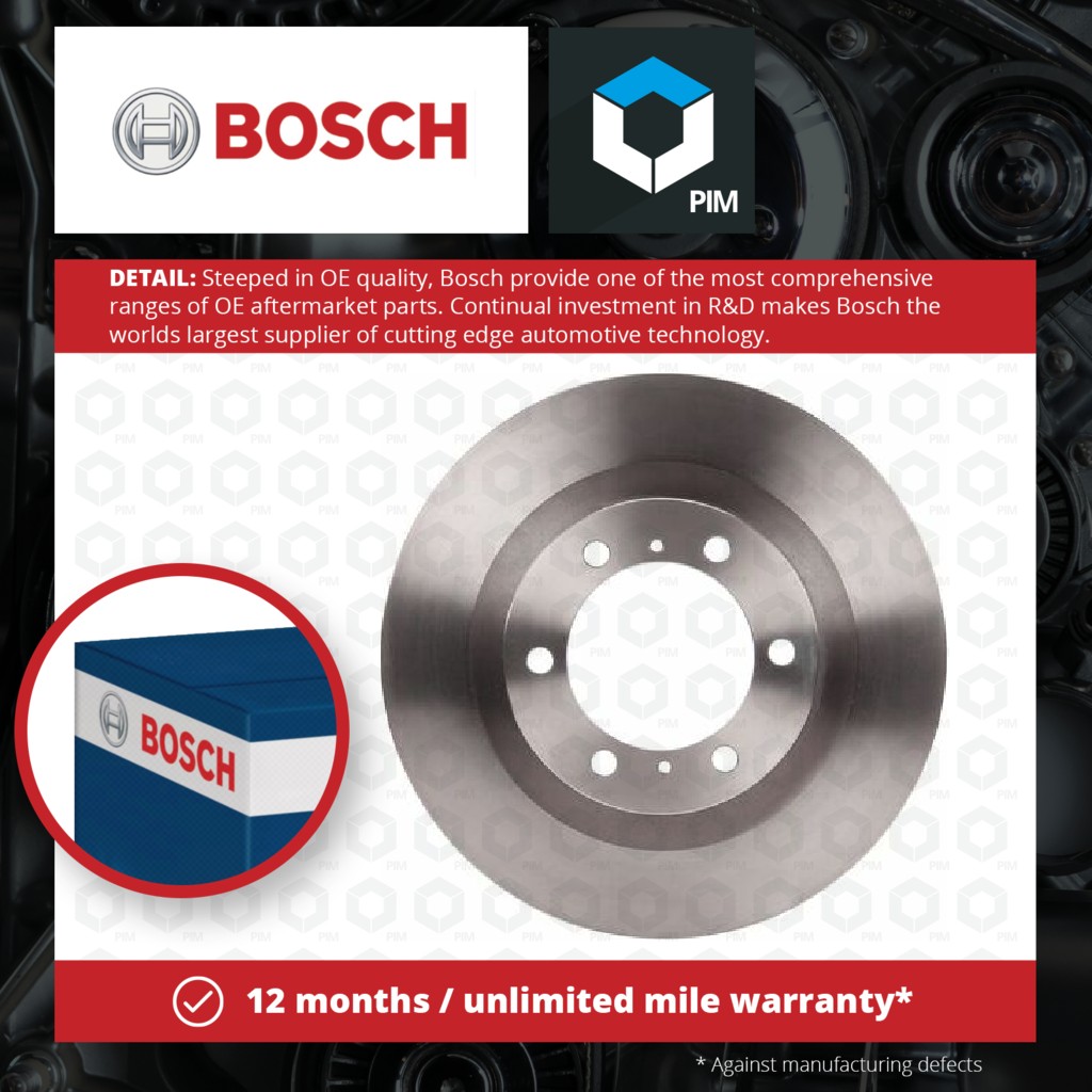 Bosch 2x Brake Discs Pair Vented Front 0986479A65 [PM1115054]