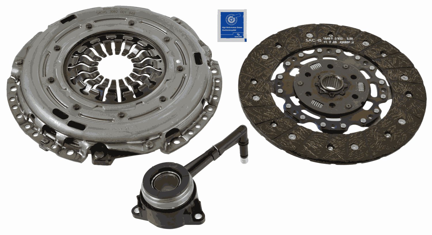 Sachs Clutch Kit 3pc (Cover+Plate+CSC) 3000990328 [PM1038345]