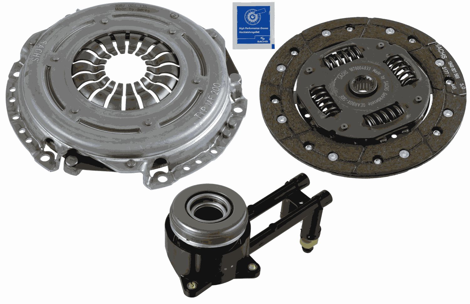 Sachs Clutch Kit 3pc (Cover+Plate+CSC) 3000990314 [PM1038333]