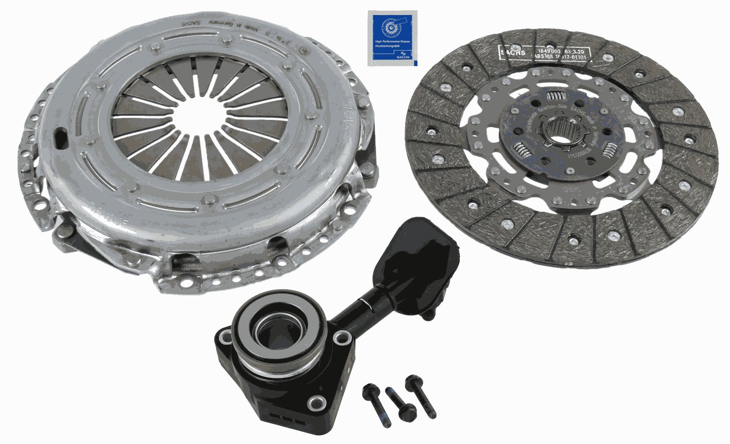 Sachs Clutch Kit 3pc (Cover+Plate+CSC) 3000990221 [PM1038271]