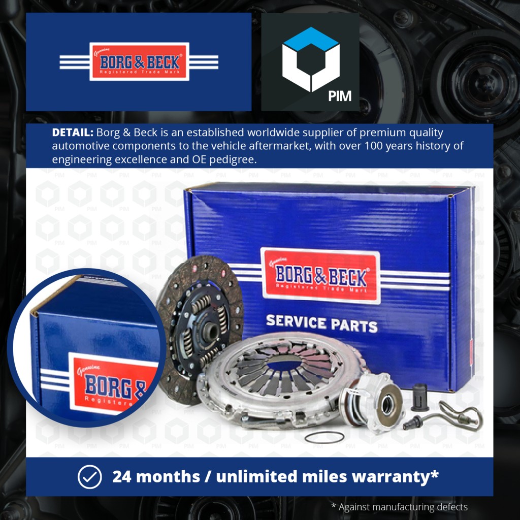 Borg & Beck Clutch Kit 3pc (Cover+Plate+CSC) HKT1518 [PM1028472]