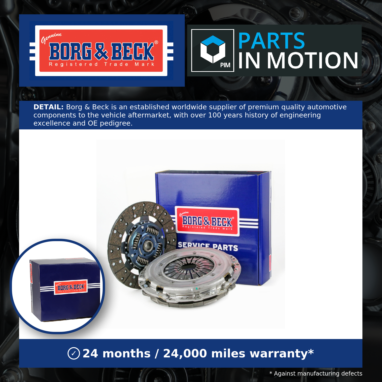 Borg & Beck Clutch Kit 2 piece (Cover+Plate) HK2681 [PM1028189]