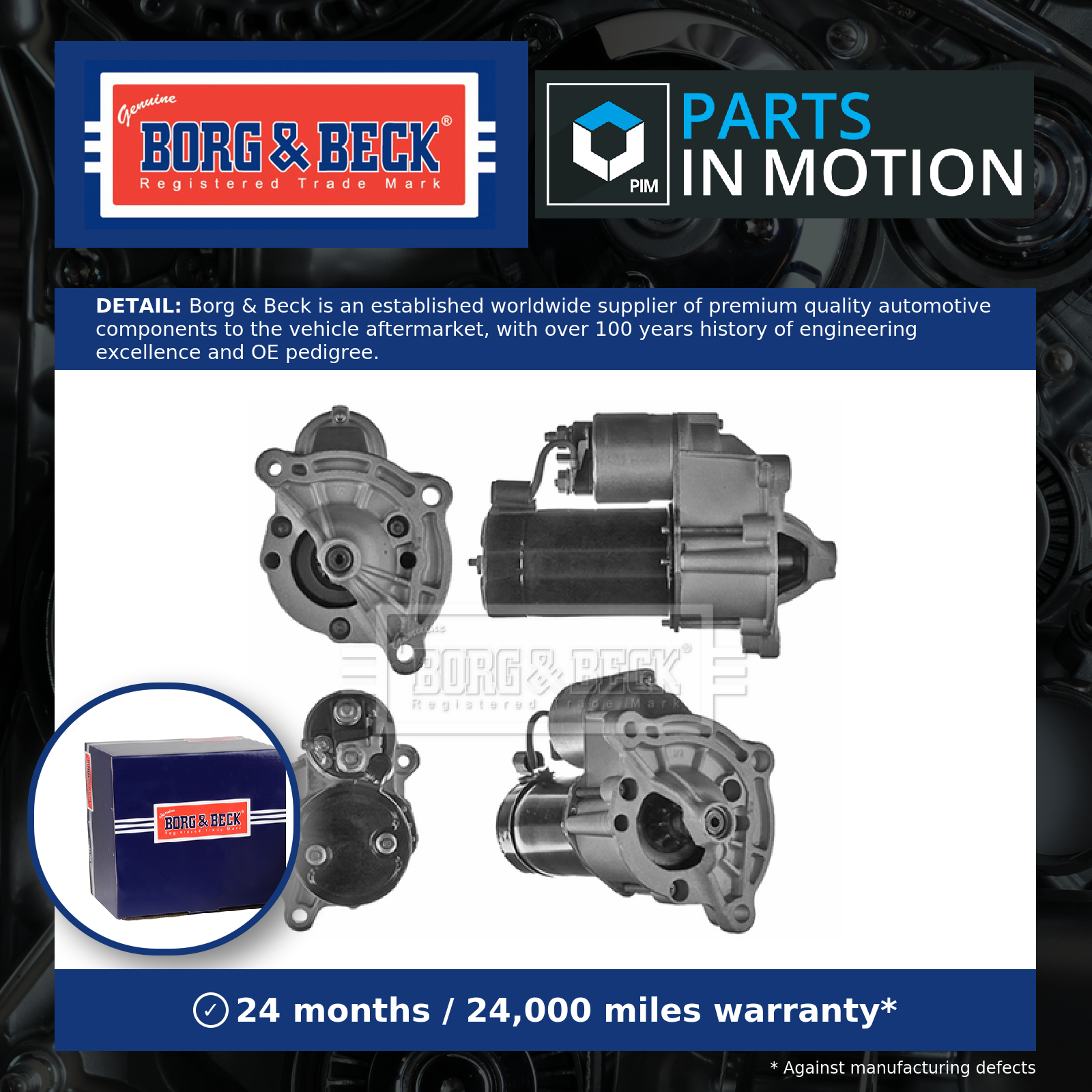 Borg & Beck Starter Motor BST2386 [PM1021947]