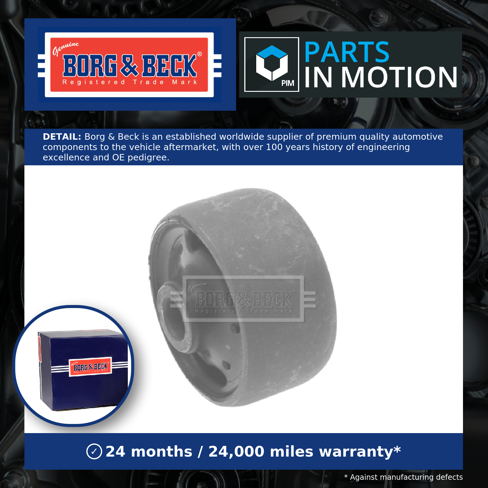 Borg & Beck Wishbone / Control / Trailing Arm Bush Rear Left or Right BSK7480 [PM1020545]